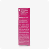Side view image of Conceive Plus try me size fertility lubricant applicators 3×4g box on a white background. Pink box has white text with information about benefits of the lube, calcium and magnesium ions content, isotonic and pH balance, indications, and directions to use.